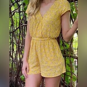 Yellow Floral Romper